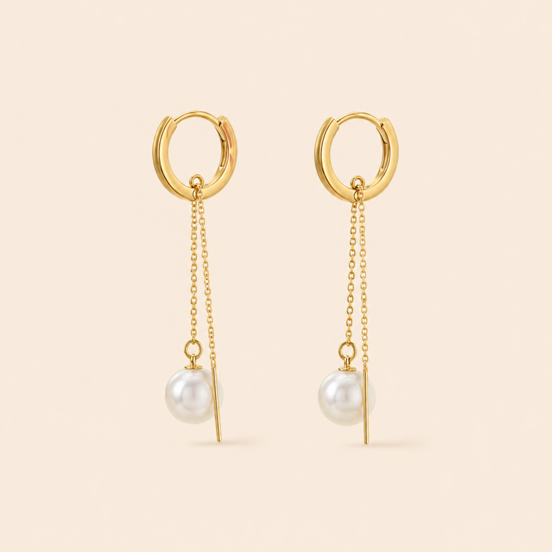 Pearl Drift Hoop Earrings