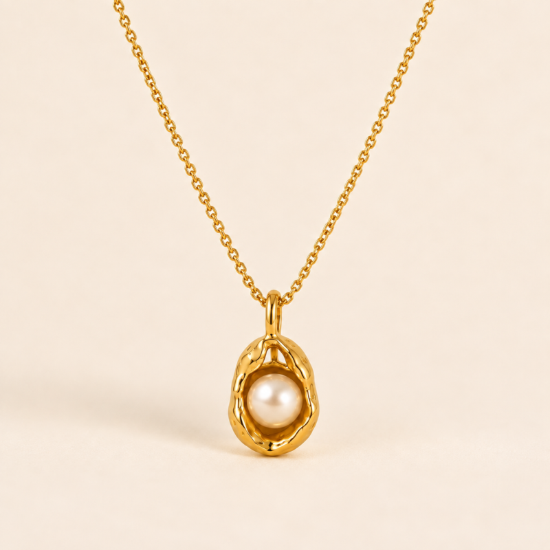 Pearl Nest pendant necklace featuring an elegant design and pearl detail