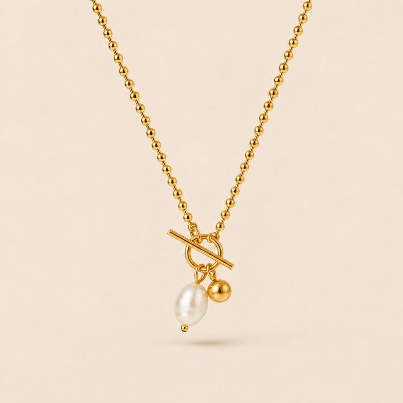 Pearl Toggle Drop Necklace