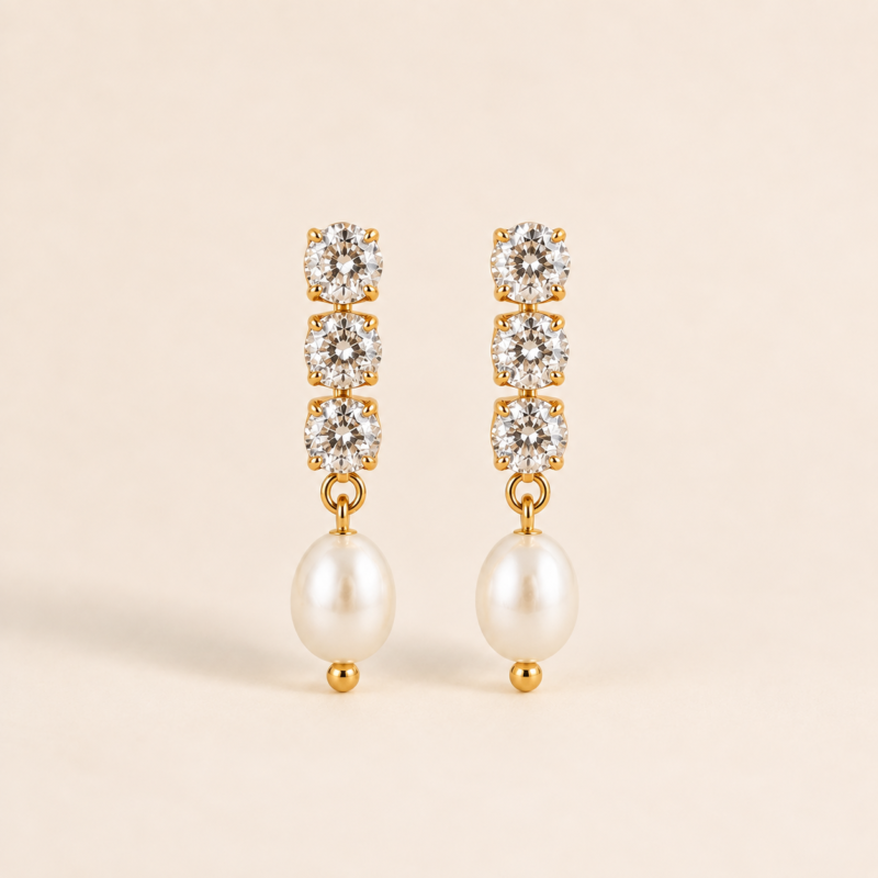 Starlight Pearl Bar Earrings